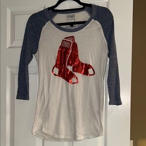 PINK Victoria's Secret Red Sox 3/4 Sleeve Tee